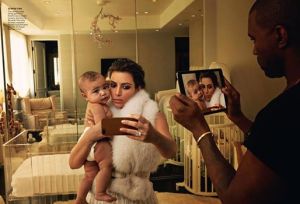 Photo of Kim Kardashian and Kanye West, by Annie Leibovitz